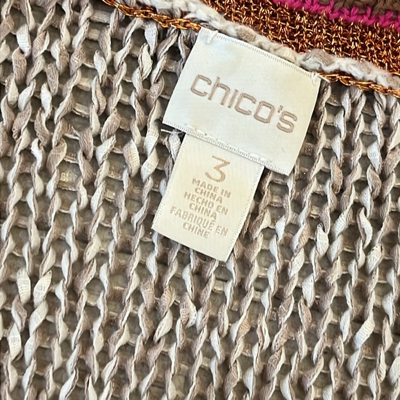 Chico's Textured Knit Sweater in‎ Beige and Pink Size 3 Bundle of Two - Picture 3 of 12